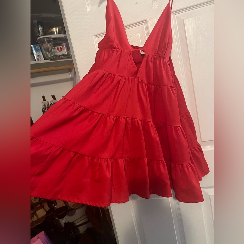 Petal & Pup red v-neck dress